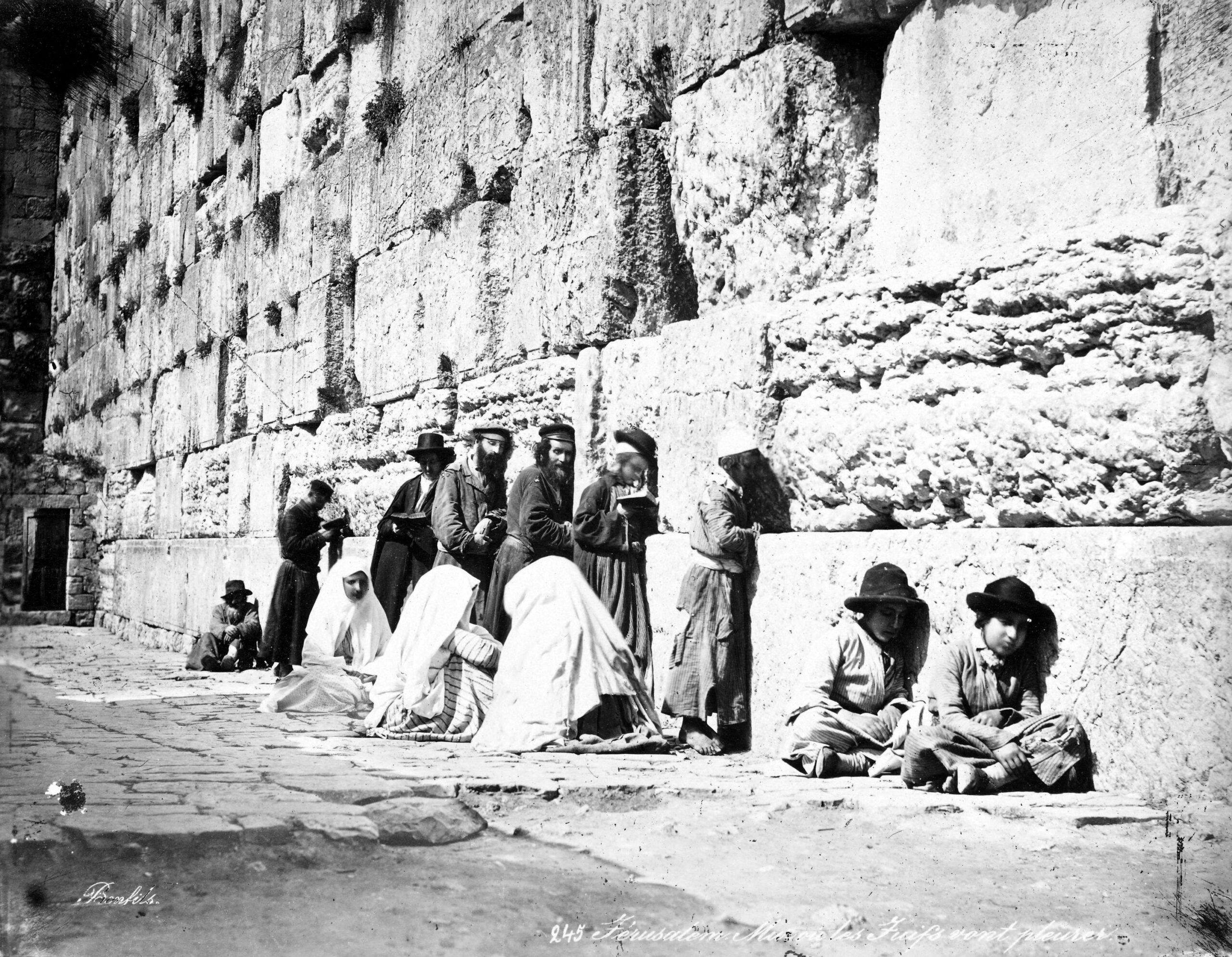 Jews at Western Wall by Felix Bonfils 1870